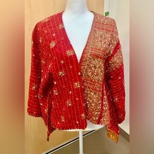 Little Hippie Chick Kantha Cardigan Reversible Boho Quilted Jacket